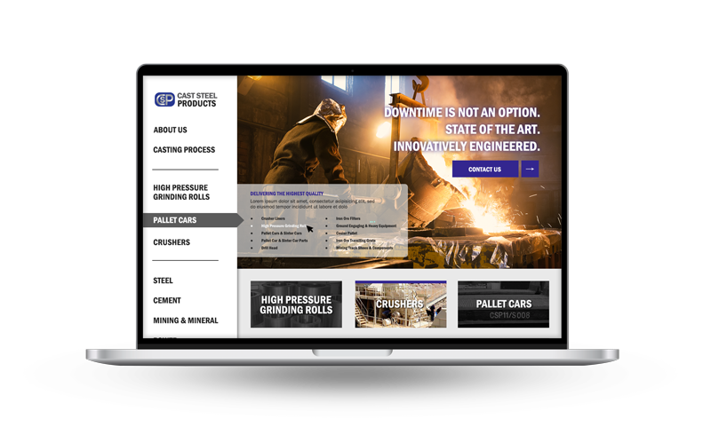 Cast Steel Products Responsive Website Rendering