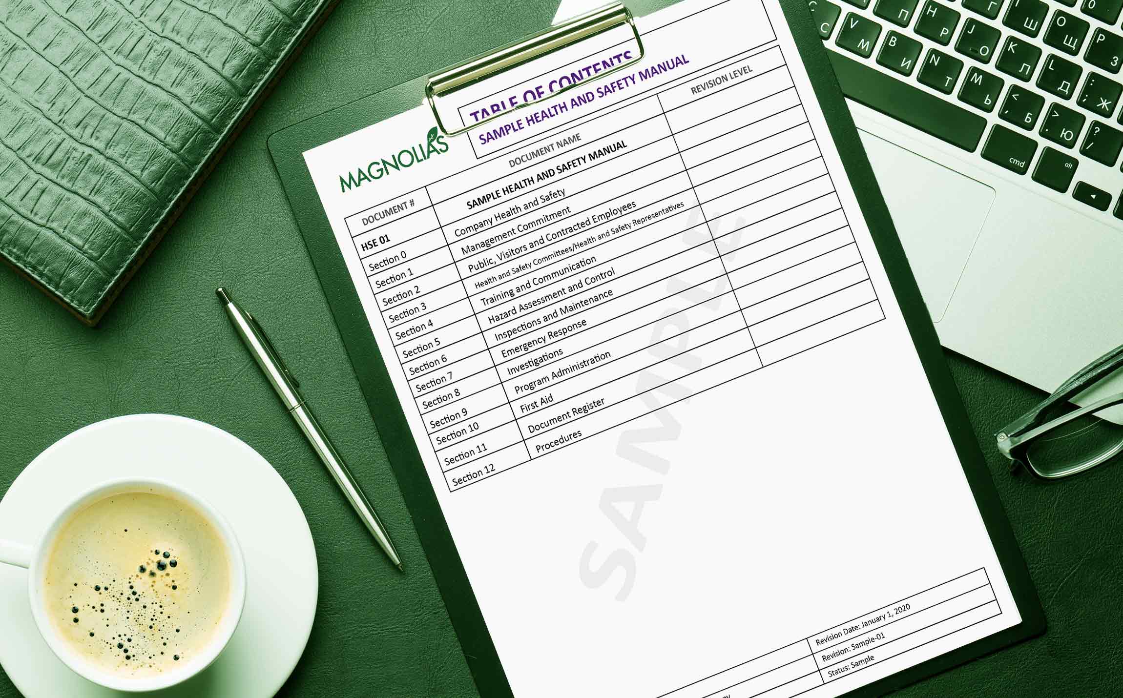 This health and safety manual table of contents, free download.