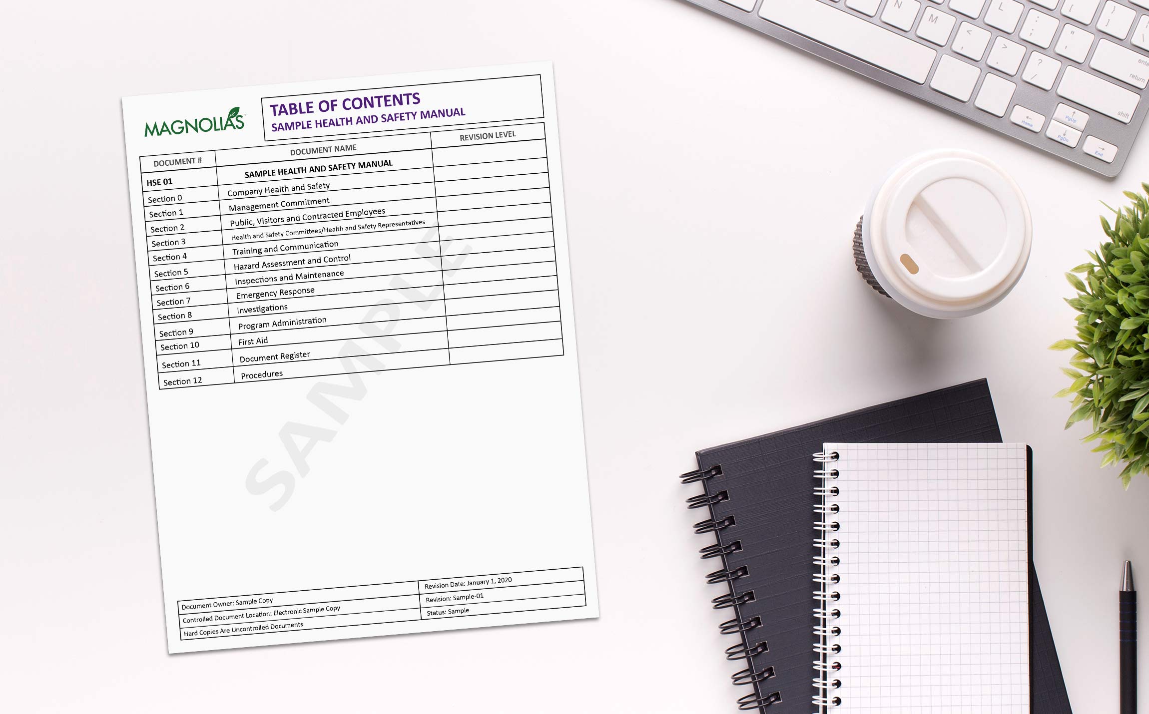 health and safety manual certificate of requirements table of contents