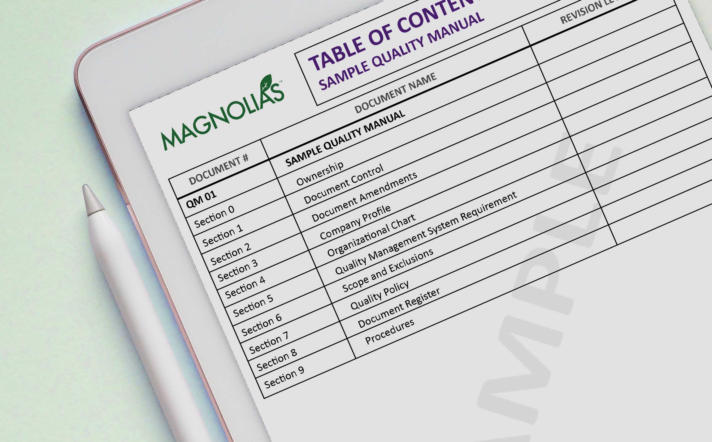 Download a free quality management system table of contents to help you build your quality system.